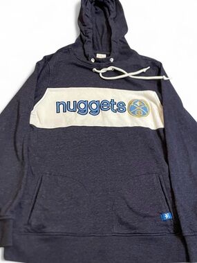 Women’s Adidas Denver Nuggets NBA Navy & White Logo Hoodie Size S